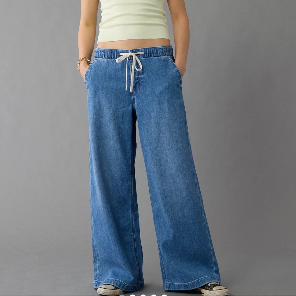 American Eagle Outfitters Blue Wide Leg Jeans